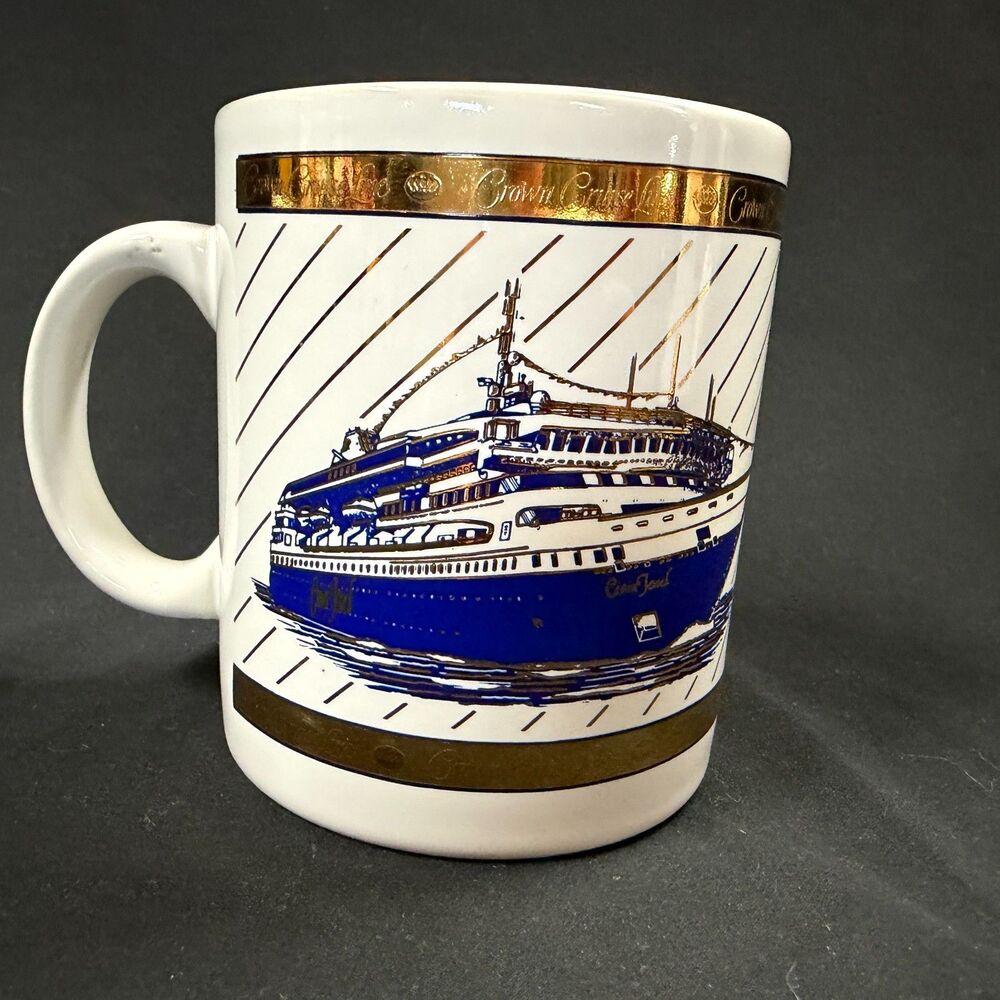 Crown Cruise Lines Crown Jewel Mug Coffee Tea Gold Accents